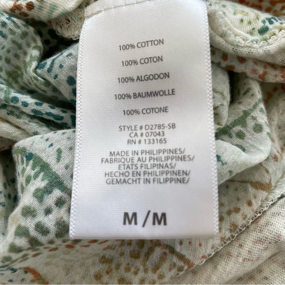 Anthropologie Eri + Ali Briony Batwing Sleeve Top Green, Orange, Blue and Ivory - Picture 16 of 16